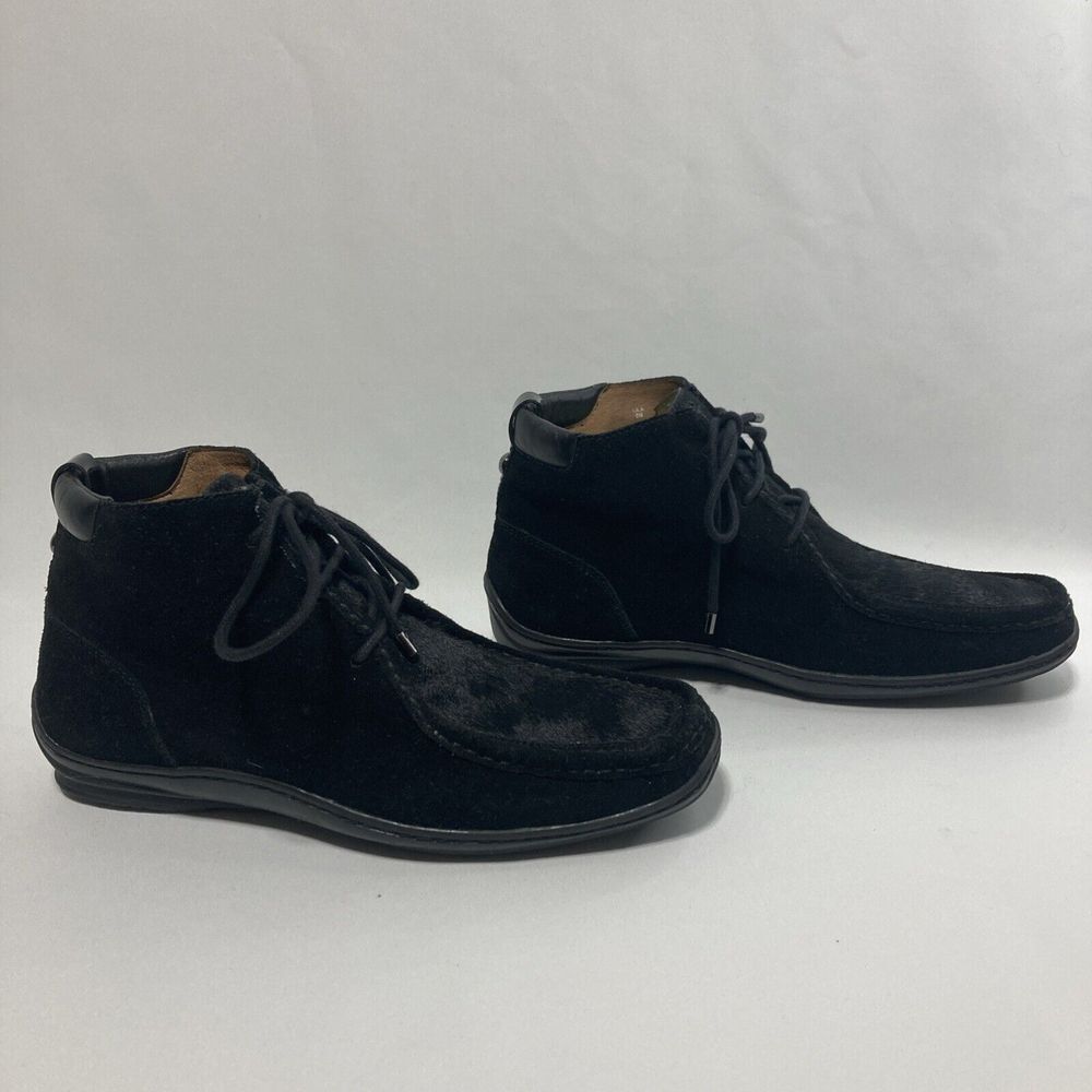 Donald J Pliner Chukka Lila Cow Hide Suede Ankle Bot‎ Moc Toe US 8M Black - Picture 4 of 12